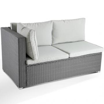 Canapé d'angle en rotin / Gris