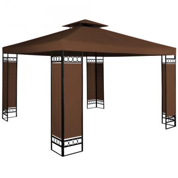 Pavillon, abris de jardin tonnelle 4×3 m Cappucino / Marron