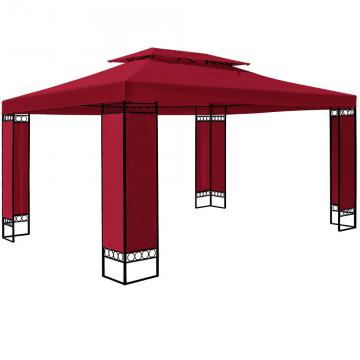 Tonnelle de jardin ELDA - 3x4m - Pavillon de fêtes - Coloris au choix / Rouge