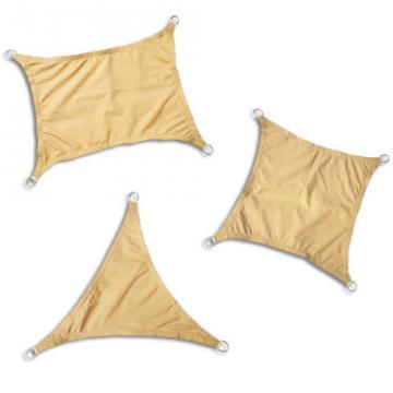 Voile d'ombrage de soleil Jardin Patio Fête l'écran Solaire 98% résiste aux U / Sable - 3x3m - Rectangle