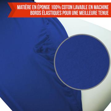 Drap housse protection eponge / Bleu azur
