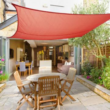 Voile d'ombrage de soleil Jardin Patio Fête l'écran Solaire 98% résiste aux U / Terre cuite - 5x4m - Rectangle