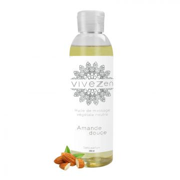 HUILE DE MASSAGE, MODELAGE 100% VÉGÉTALE 200 ML OU 1L / 16 PARFUMS / 200ml - Amande douce
