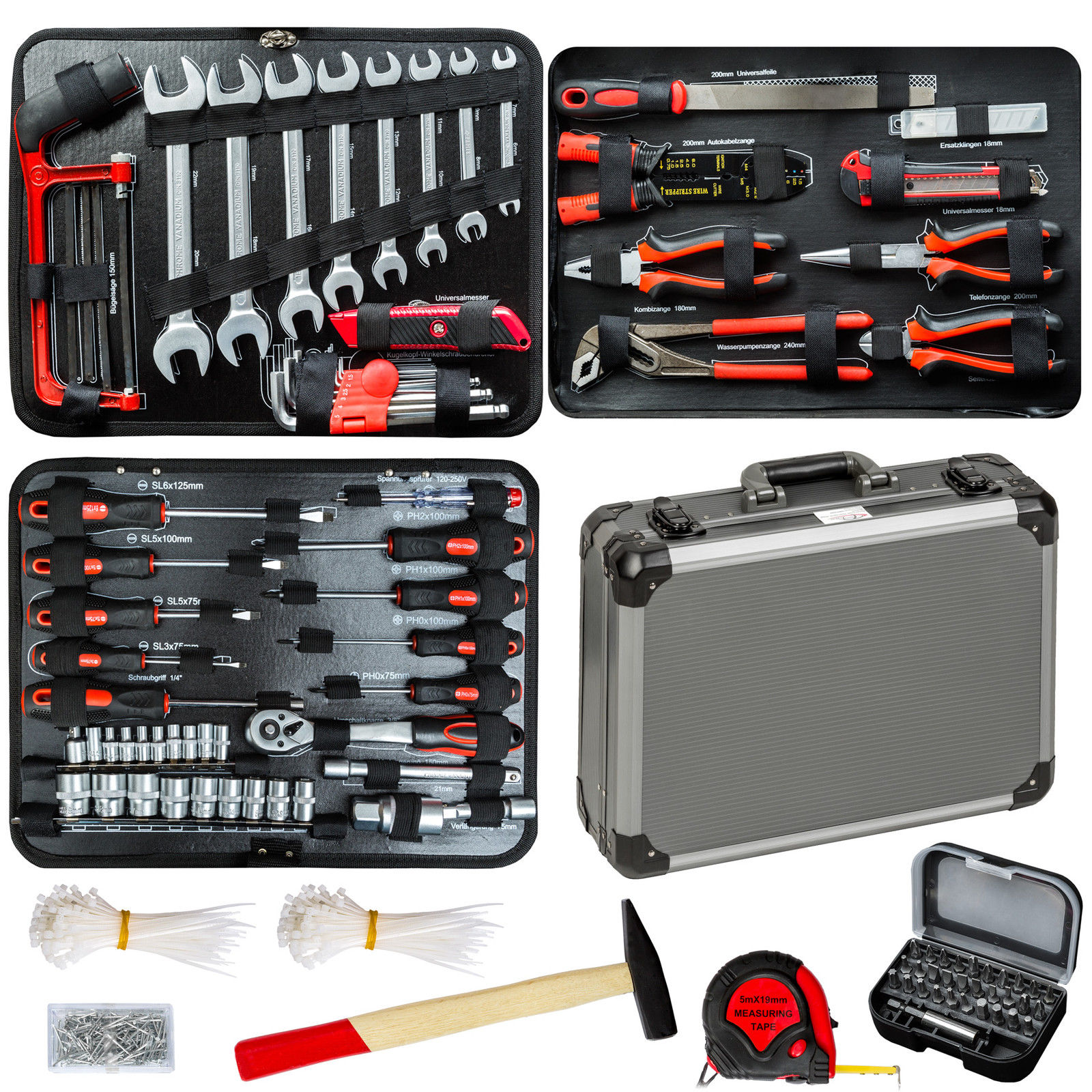 blanc 2 m//5 m Supertool Kit de rangement de c/âbles en spirale avec bande de serrage incluse pour TV//PC//ordinateur//maison